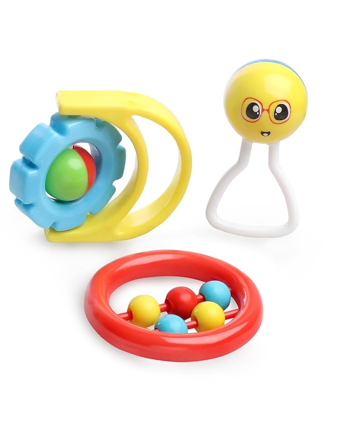 Play Nation Plastic Premium Rattles Set With Gift Box Set Of 3