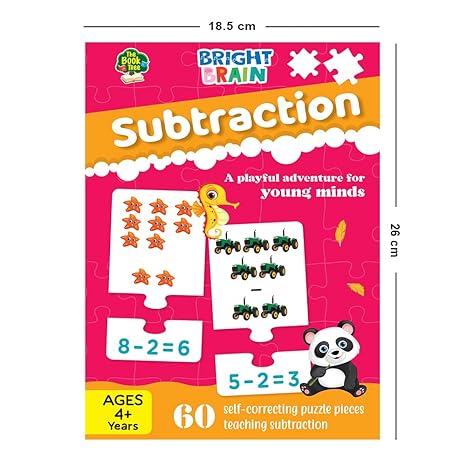 The Book Tree Bright Brain Subtraction for Kids Ages 3 and up Fun Math Challenges 60 Puzzle Pieces
