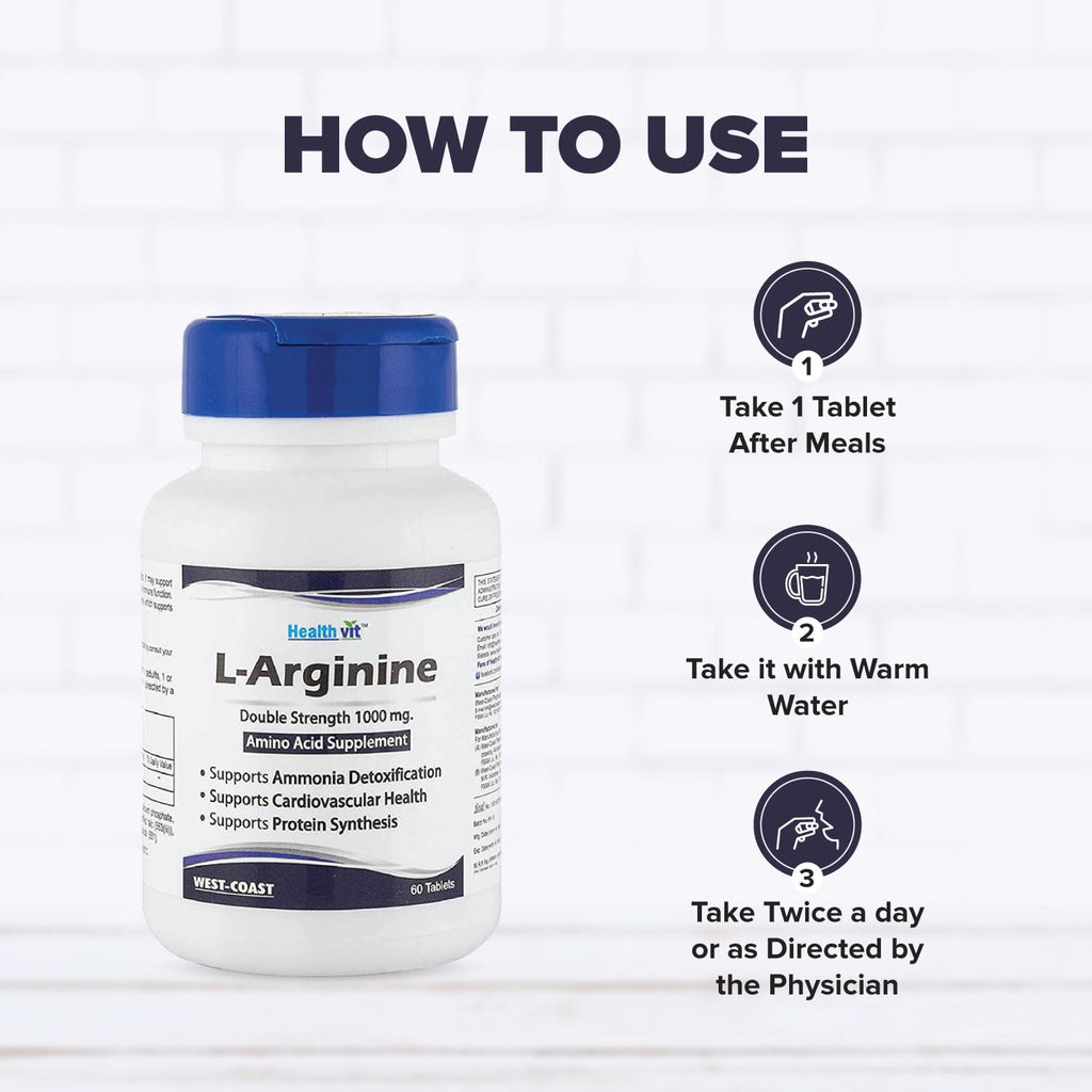 Healthvit L-Arginine 1000 Mg 60 Tablets
