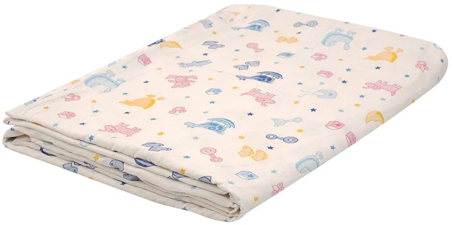 Trance Home Linen 150 GSM Pure Cotton Reversible Dohar Single Bed Size Ac Blanket Comforter Soft Light-Weight Bed Blanket Colour Ducks Multicolor
