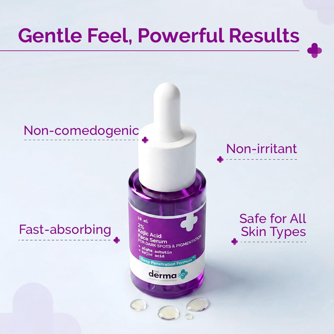 The Derma Co. 2% Kojic Acid Face Serum with Alpha Arbutin, Powered by Deep Penetration Formula™ | Fights Pigmentation | Fades Dark Spots | Brightens & Evens Skin Tone | 10 ml