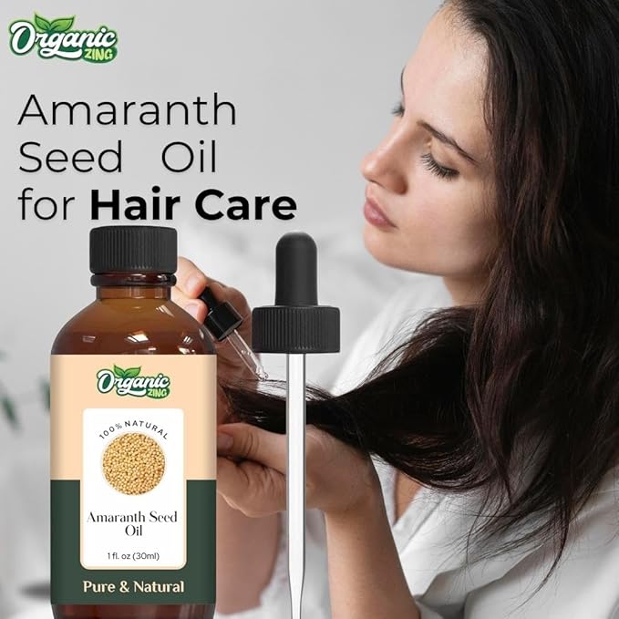 Organic Zing Amaranth Seed (Amaranthus) Oil | Carrier Oil for Skincare, Hair Care & Massage - 30 Ml