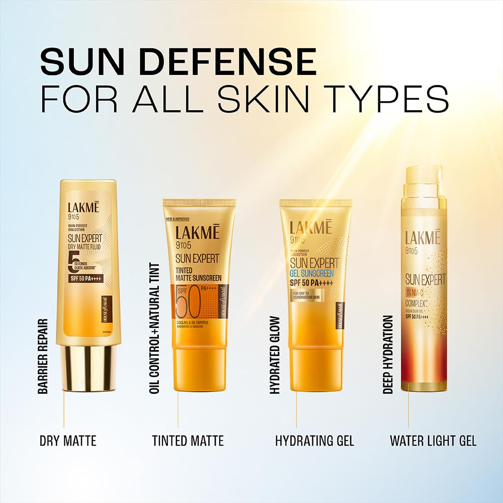 Lakme Sun Expert Tinted Sunscreen SPF 50 PA +++ | Broad spectrum UVA/B protection | Blue light protection | No White Cast | for all dry, oily, normal skin| Matte Finish | 50 ml