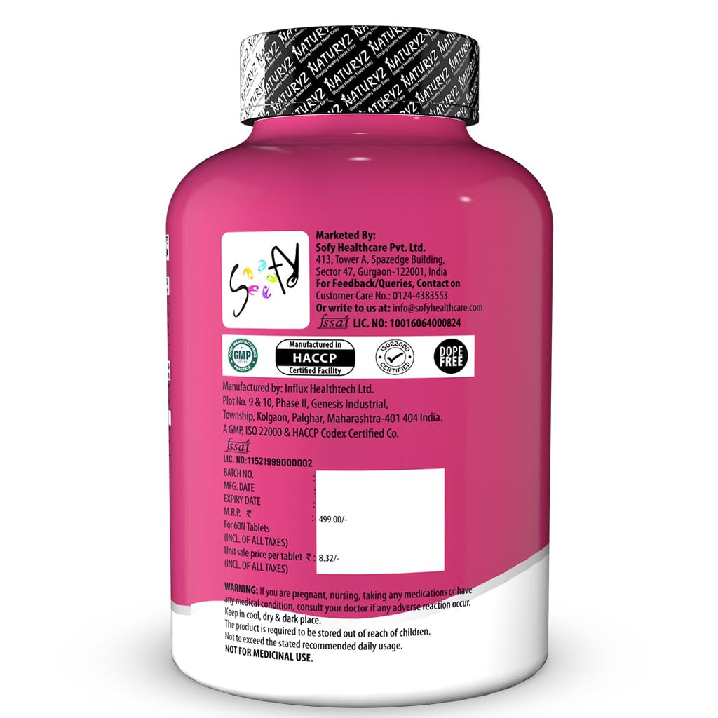 NATURYZ Triple Strength Magnesium Glycinate 2000mg & Calming Herbs for Men & Women | Chamomile | Valerian Extract | 100% RDA Magnesium | Supports Nerve Health, Muscle Relaxation & Sleep Quality - 60 Tablets