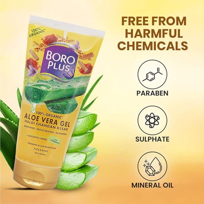 BoroPlus Aloe Vera Gel With Haldi Chandan Kesar - 150 ml