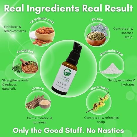 Greenviv 1% Salicylic Acid + 2% Zinc Anti-Dandruff Hair Serum - 30 ml