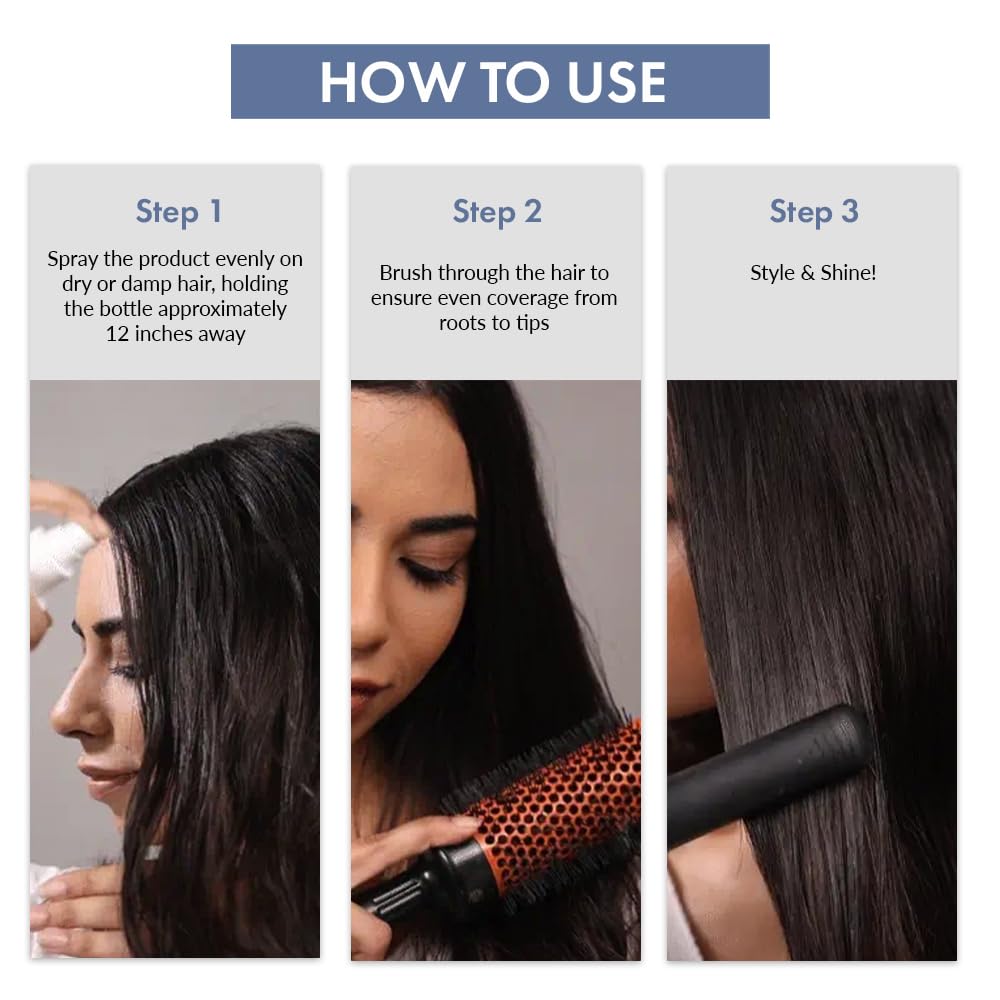 ThriveCo Heat Protection Spray For Hair -150 Ml, Hair Styling Spray For Women & Men, Heat Protectant Spray For Hair Upto 250Â°C & 2X Less Hair Breakage I Frizz Free & Helps In Damage Control