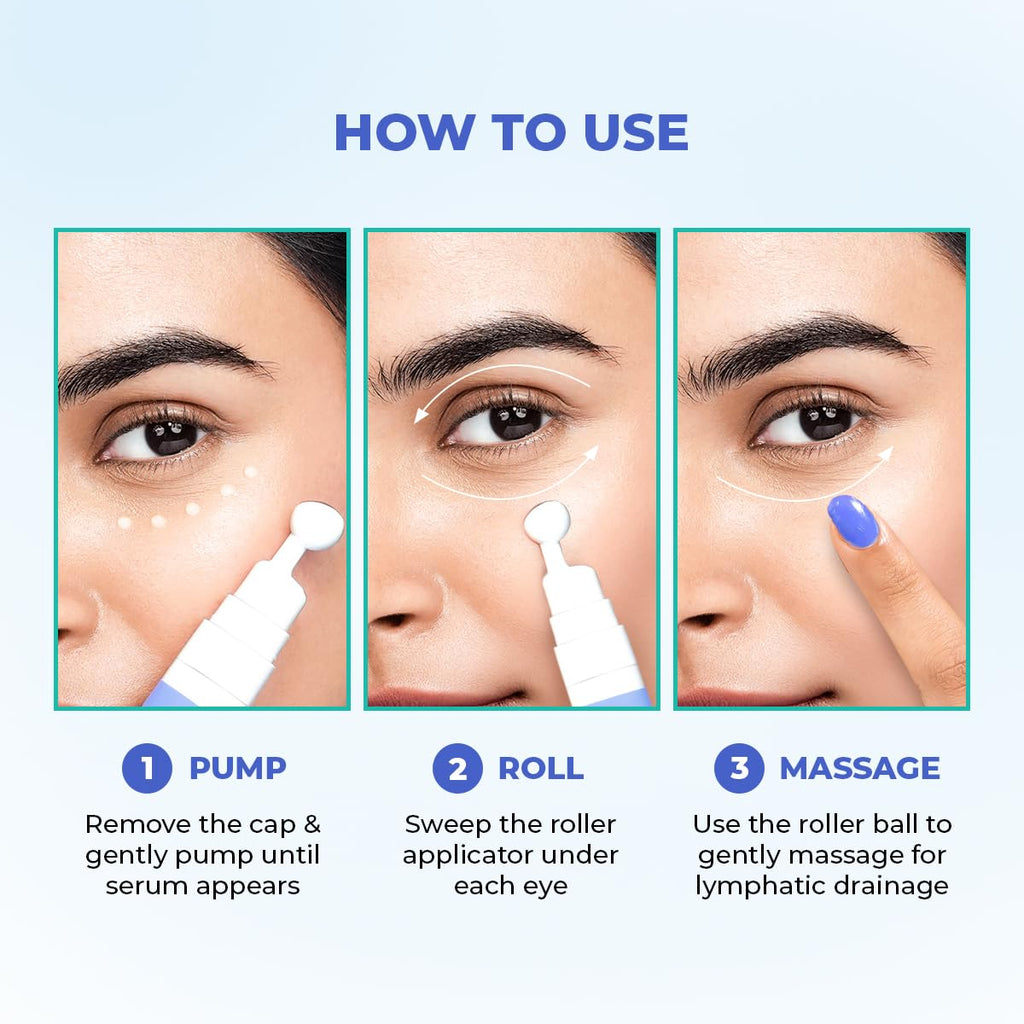 Conscious ChemistÂ® Retinol Peptide Under Eye Cream With Soothing Massage Roller | Under Eye Roll On For Dark Circles, Fine Lines & Puffy Eyes | For Women & Men | 15 ml