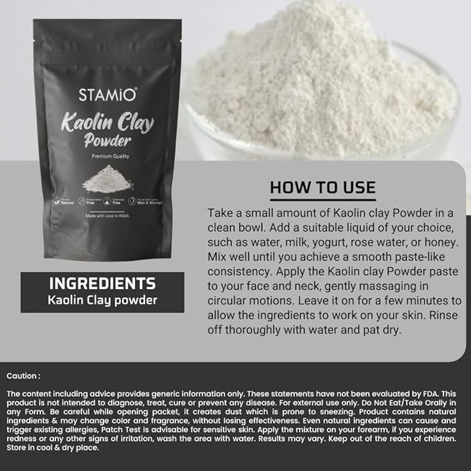 Stamio Kaolin Clay Powder - 250 gms