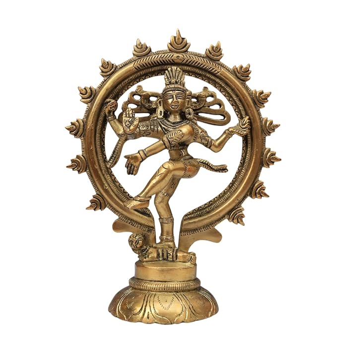 The Advitya Brass Natraj Dancing Shiva | Brass Nataraj Statue Decorative Sculpture Religious Idol