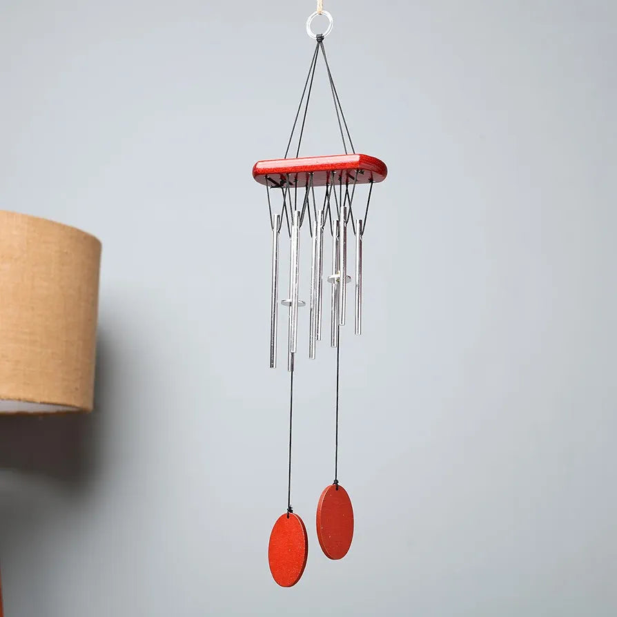 sculpmart Wood Wind Chimes Red 8-Pipe
