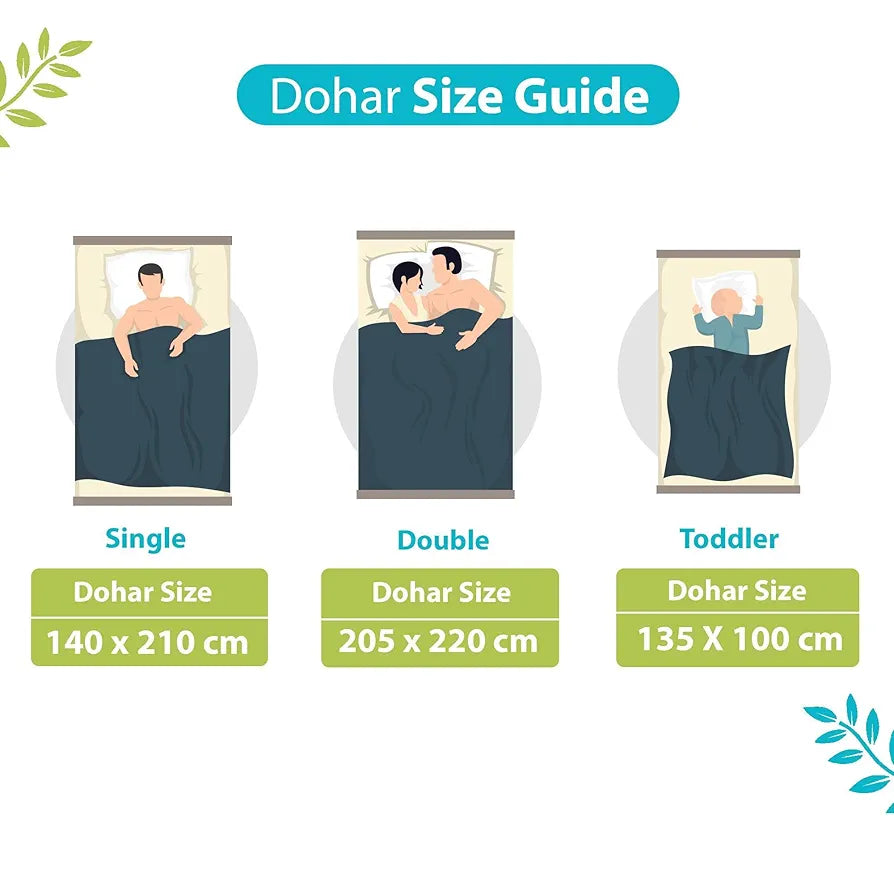 Divine Casa Glace Cotton 120 GSM Reversible Lightweight Printed Double Bed AC Dohar Blanket Quilt TC - 120 Colour White and Blue