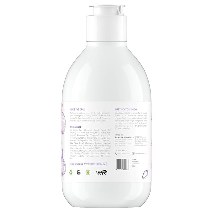Careberry Organic Red Onion & Black Seed Stimulating Shampoo - 300 ml