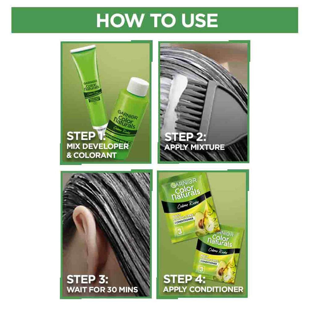 Garnier Color Naturals CrÃ¨me hair color, Shade 1 Natural Black, 70ml + 60g