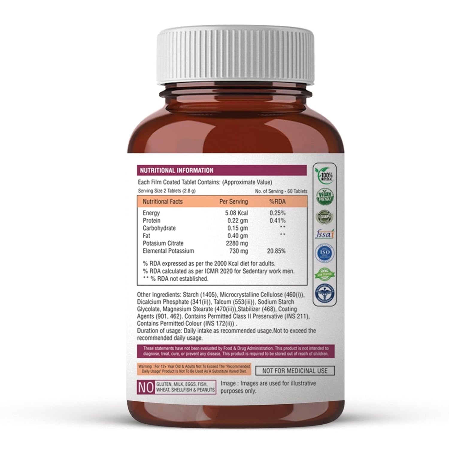 The Body Reserve Potassium Citrate Tablets-120, Potassium supplements for healthy kidney function pH Balance Boosts Electrolyte Levels for Hydration & wellness