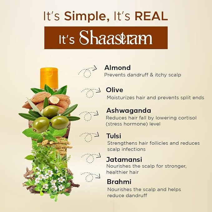 Shaastram Olive & Almond Herbal Hair Oil - 180 ml