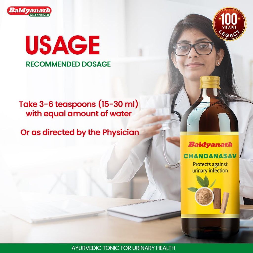 Baidyanath Chandanasav | Effective in Urinary Disorders and Kidney Diseases | With Rakt Chandan, Safed Chandan, Manjith, Mulethi | 450ml