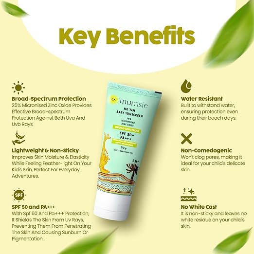 O'Mumsie No Tan Baby Sunscreen SPF 50+ Protection - 50 gms