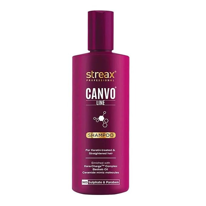Streax Professional Canvoline Straightening Post Care Shampoo for Women - 300 ml