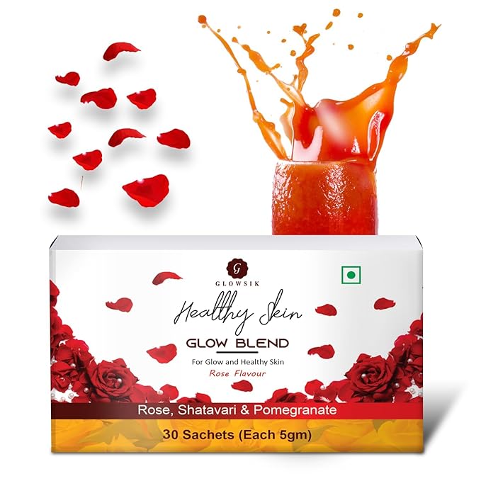 Glowsik Healthy Skin Glow Blend, Ayurvedic Beauty Supplement for Healthy, Glowing Skin - 30 Sachets