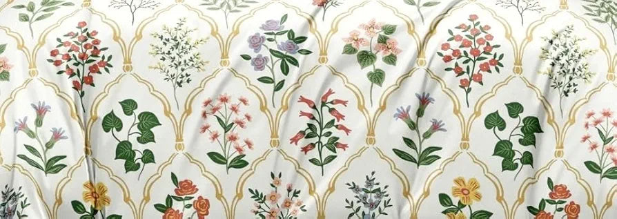 The Home Style 400 TC Cotton Feel Glace Cotton Elastic Fitted All Around Printed King Size Double Bed Bedsheet wih 2 Pillow Cover Multicolor Floral Paradise