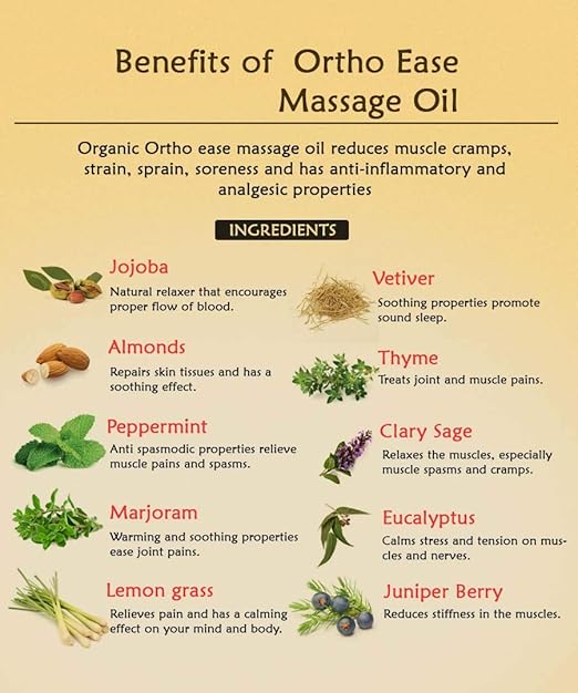 Ancient Living Organic Ortho Ease Pain Relief Massage Oil - 100 ml