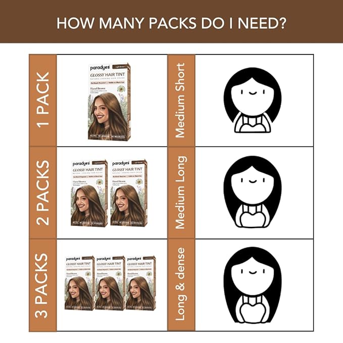 Paradyes No Bleach Hazel Brown Glossy Hair Tint | 5 Light Brown - 160 Gms