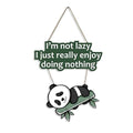 Lazy Panda Printed Wooden Wall Hanging with Quotes (WH_5701N)