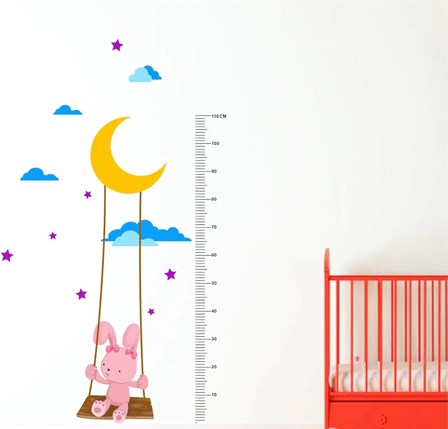 Decal O Decal Growth Chart with Teddy and Moon Wall Stickers -Self-Adhesive