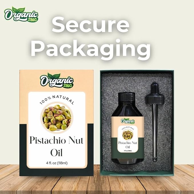 Organic Zing Pistachio Nut (Pistacia Vera) Oil | Essential Oil for Aroma, Skincare & Massage - 118 Ml