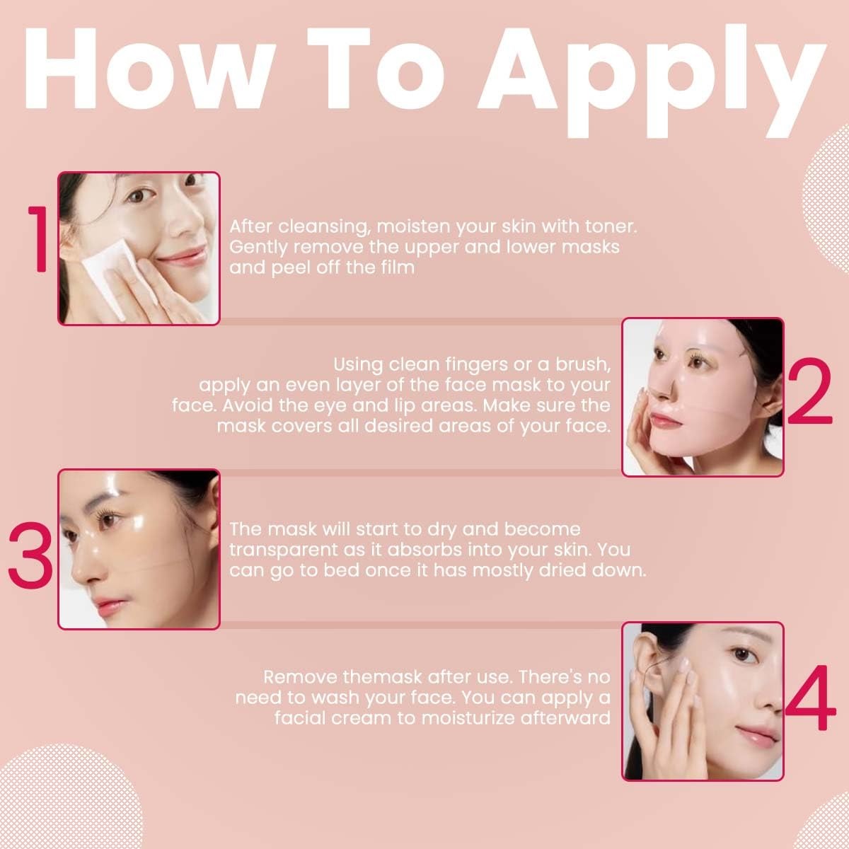Bee & Beauty Bio Collagen Overnight Mask Korean Face Mask For Glass Skin Pink Sheet Mask - Pack of 3
