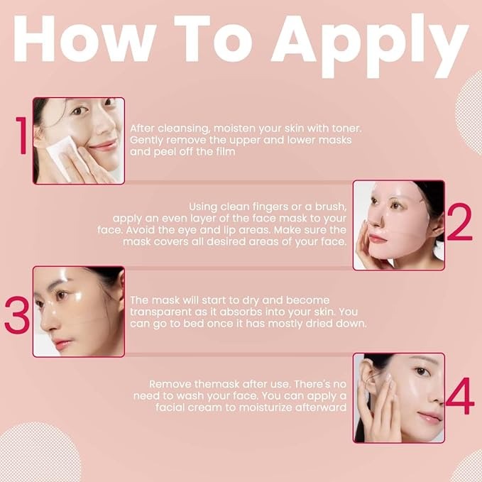 Bee & Beauty Bio Collagen Overnight Mask Pink Sheet Mask For Deep Hydration