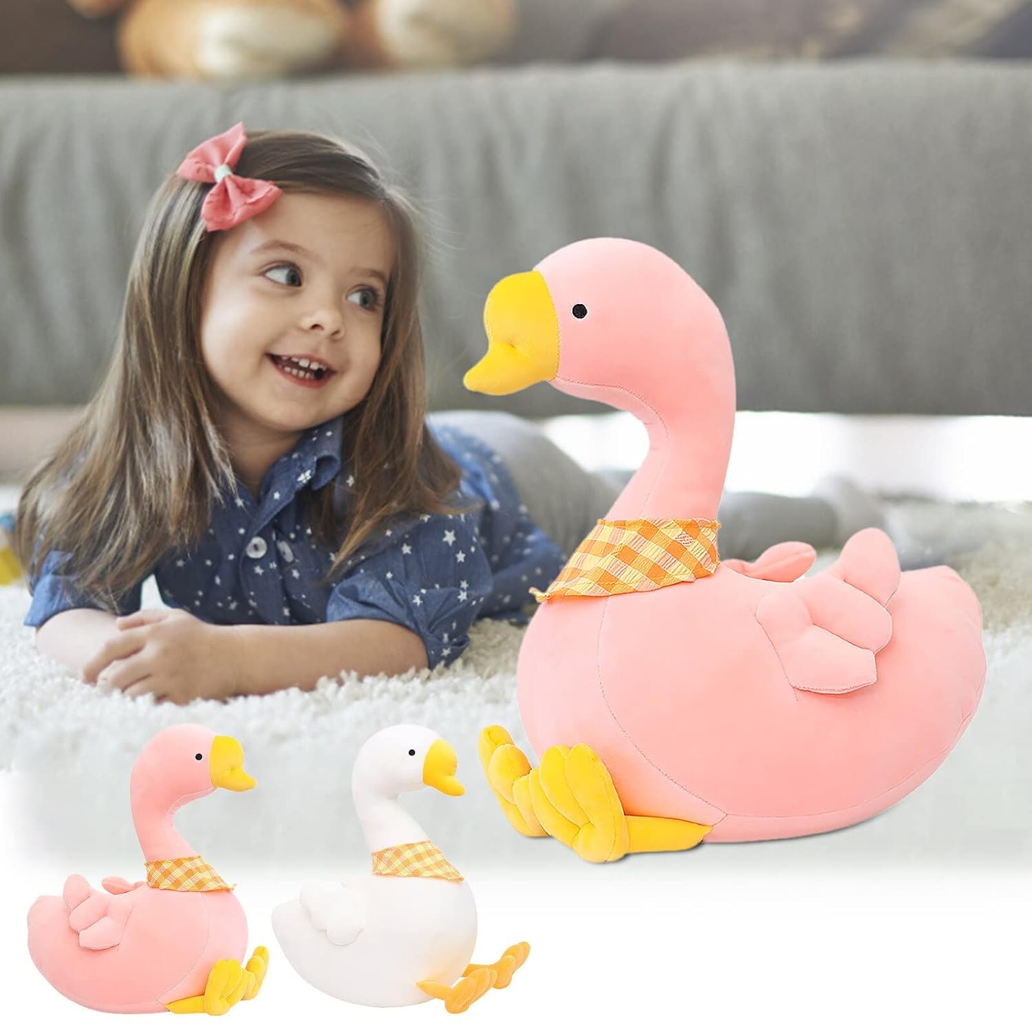 Tickles Cute Swan Soft Stuffed Plush Animal Toy for Kids Color Pink