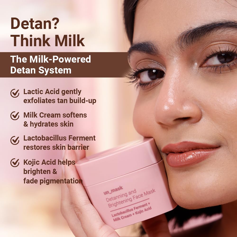 Be Neude Instant Detanning + Hydrating + Brightening Face Mask - Dry Skin Friendly 50ml - un_mask