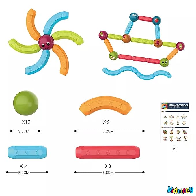Kidology Magnetic Stick Building Blocks Set for Kids