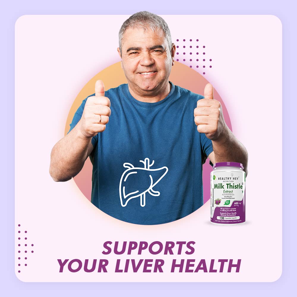 HealthyHey Nutrition Milk Thistle Capsules for Liver Health - High Strenght -Extract - 90 Veg. Capsules