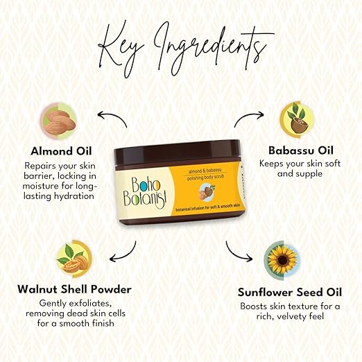 Boho Botanist Almond & Babassu Polishing Body Scrub - 200 gms