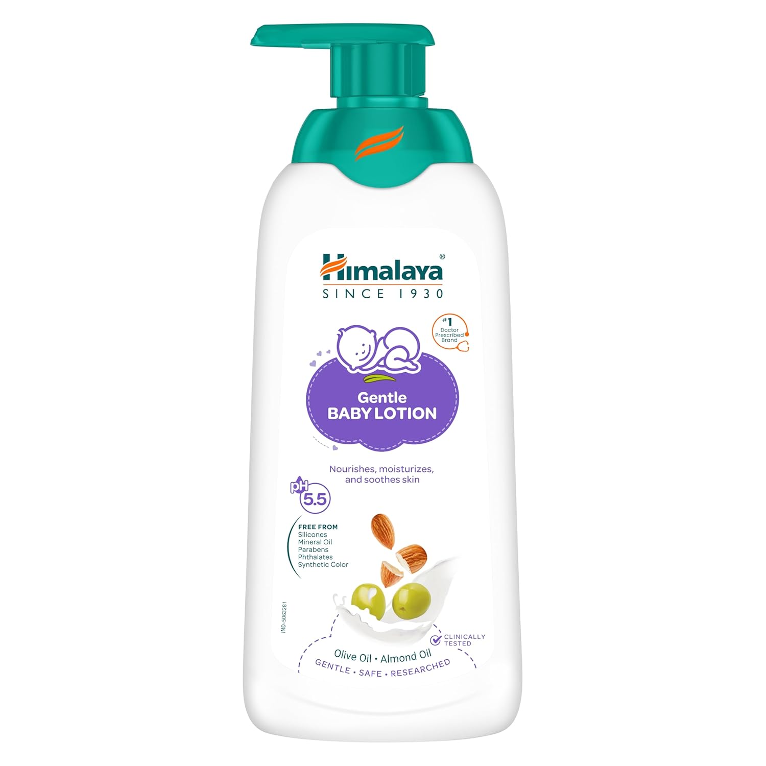 Himalaya Gentle Baby Lotion 100ml with Almond Oil, Olive Oil & Giloy | pH 5.5 | No. 1 Doctor Recommended Baby Lotion | Hypoallergenic | Nourishing Baby Moisturizer for All Skin Types
