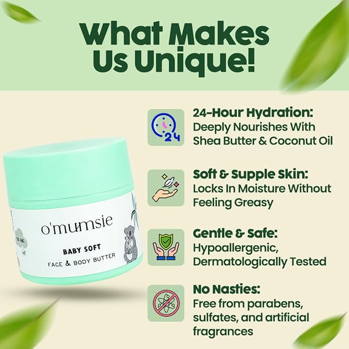 O'mumsie Baby Soft Body Butter Moisturizer Lotion - 100 gms Each (Pack of 2)