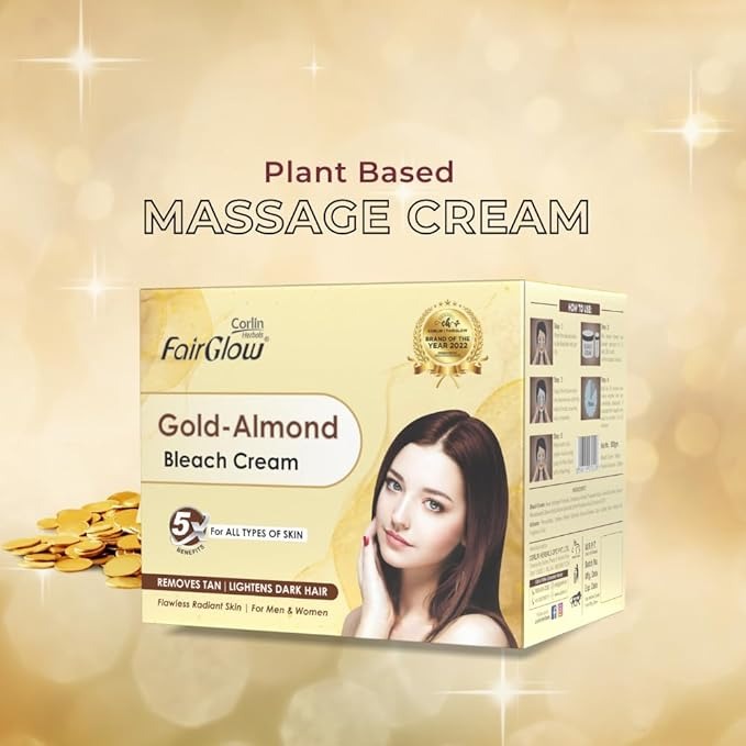Corlin Fair Glow Gold Fairness Bleach Cream - 250 gms