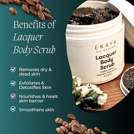 Jivada Lacquer Body Scrub with Walnut Oatmeal & Kaolin Clay - 100 gms