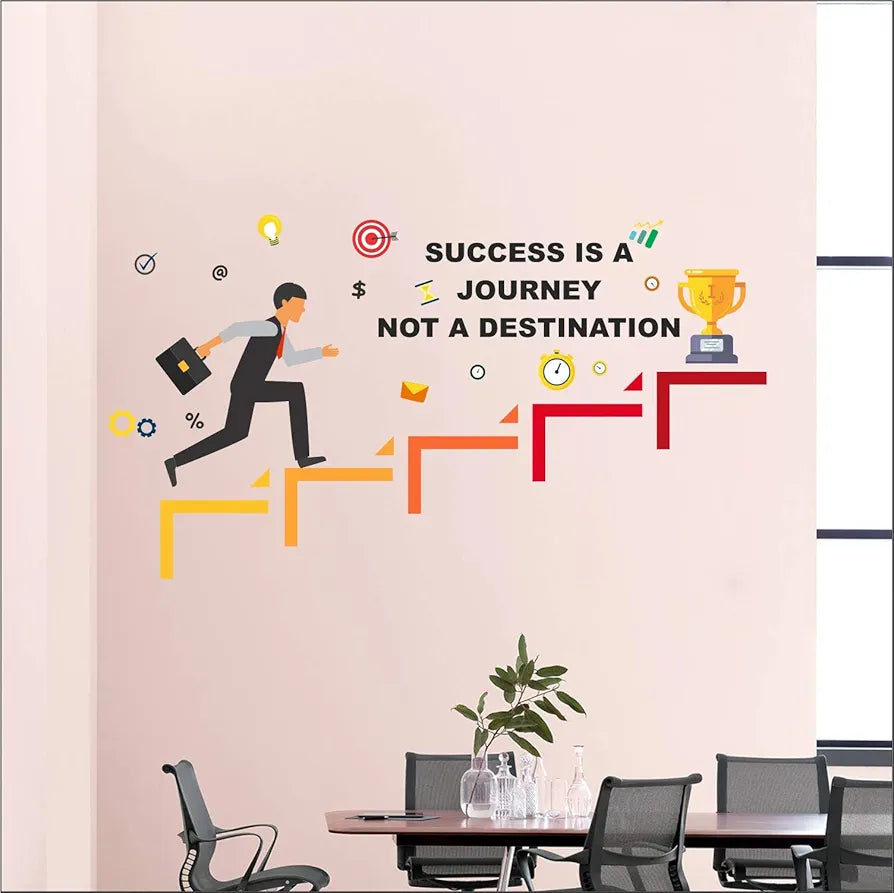 StickMe Success is a Journey Office Inspiration Motivational Quotes Wall Sticker Medium - 100 x 55 cm
