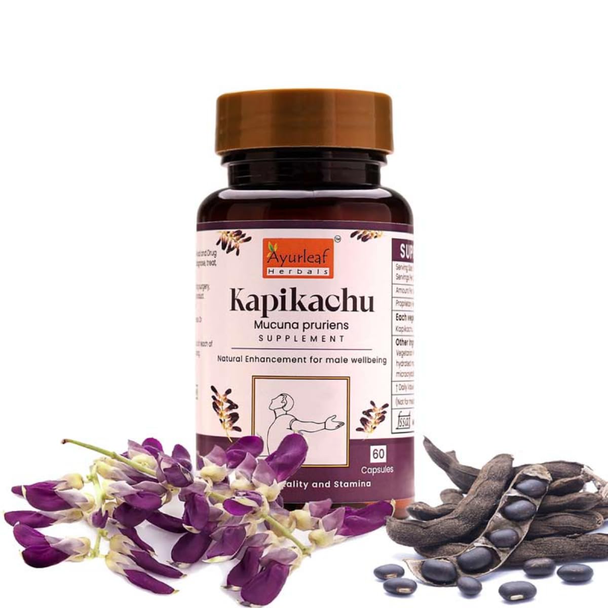 Ayurleaf Herbals Kapikachhu Capsules - 60 Caps (Pack of 2)