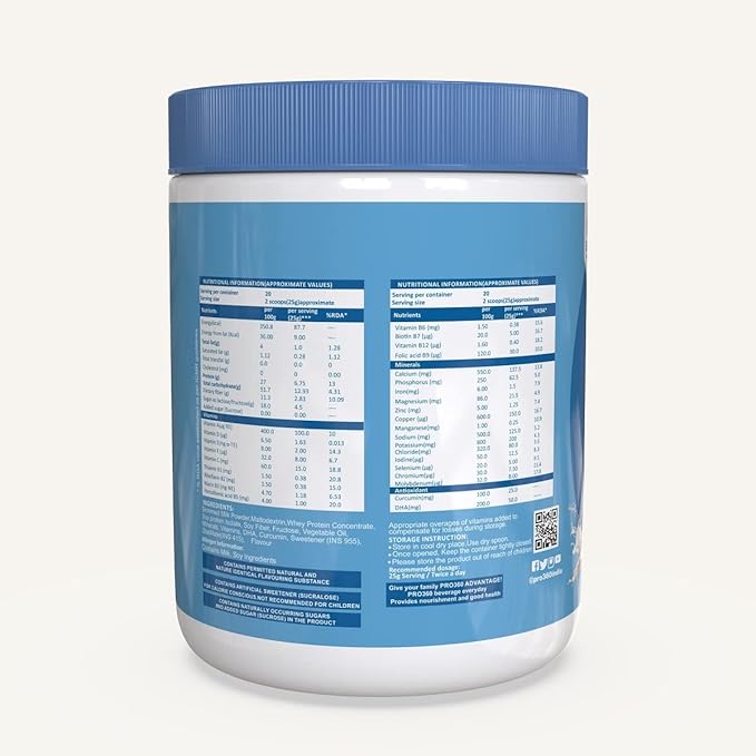 Pro360 Diabetic Care Protein Powder Vanilla Icecream Flavour - 500 gms (Pack of 2)