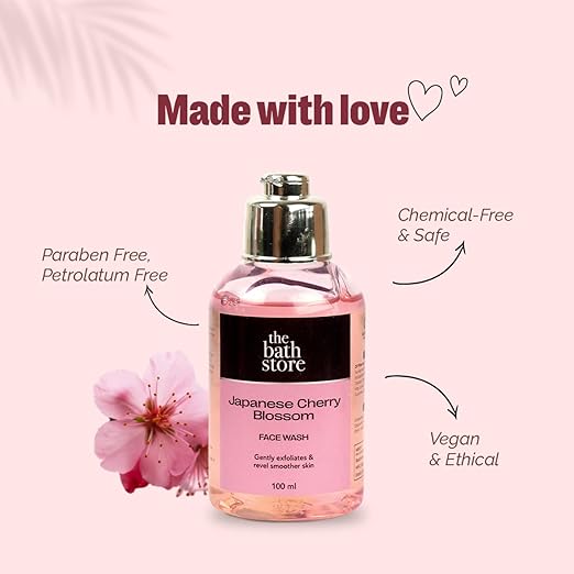 The Bath Store Japanese Cherry Blossom Face Wash for Women & Men  - 100 ml