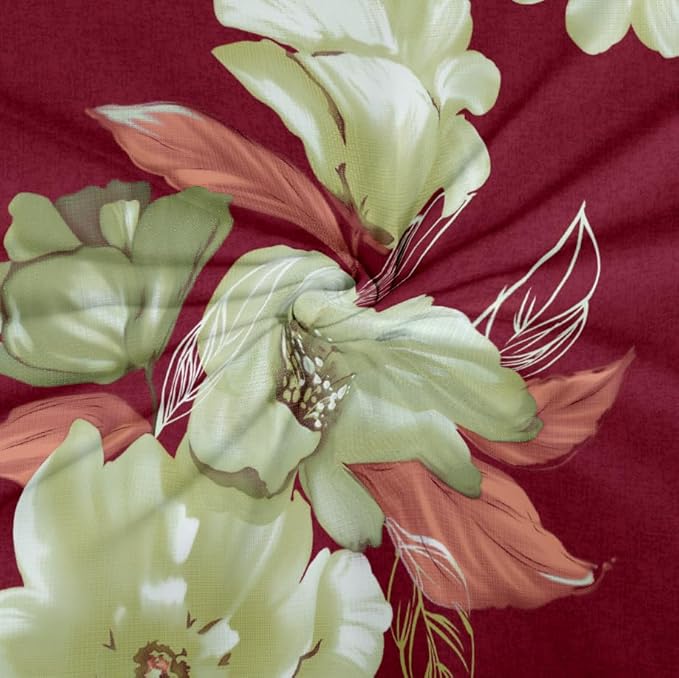Dreamlet Presents Luxurious Supersoft Cotton Feel 210tc King Size Elastic Fitted Double Bedsheets With 2 Pillow Covers | Maroon