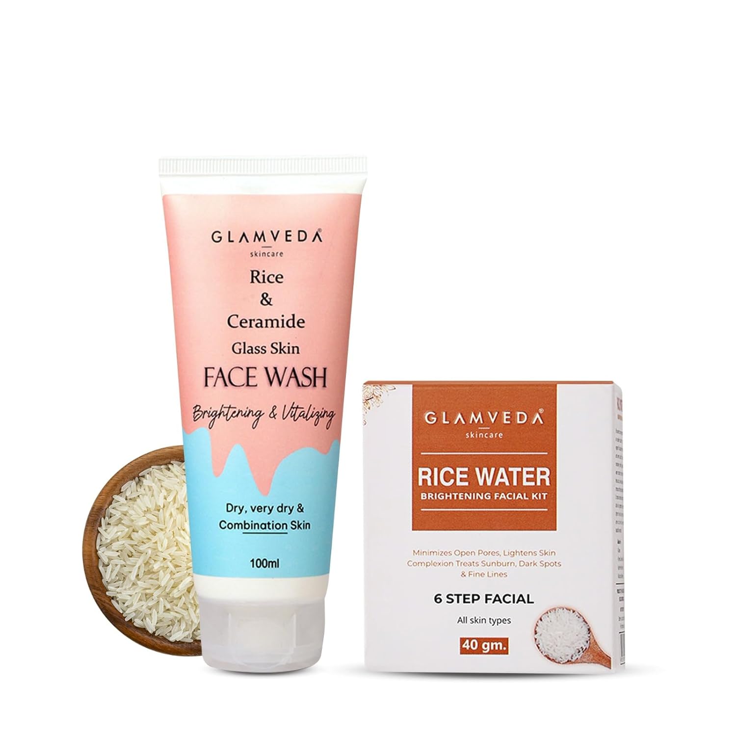 Glamveda Rice & Ceramide Korean Glass Skin Combo