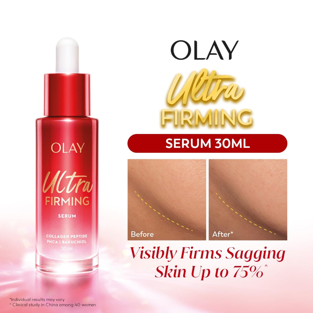 Olay Regenerist Ultra Firming Serum | PHCA, Bakuchiol, Collagen Peptide | Firm and Smooth Skin from Day 1 | Lightweight Texture | Dermatologist Tested | All Skin Types Including Sensitive Skin | 30ml