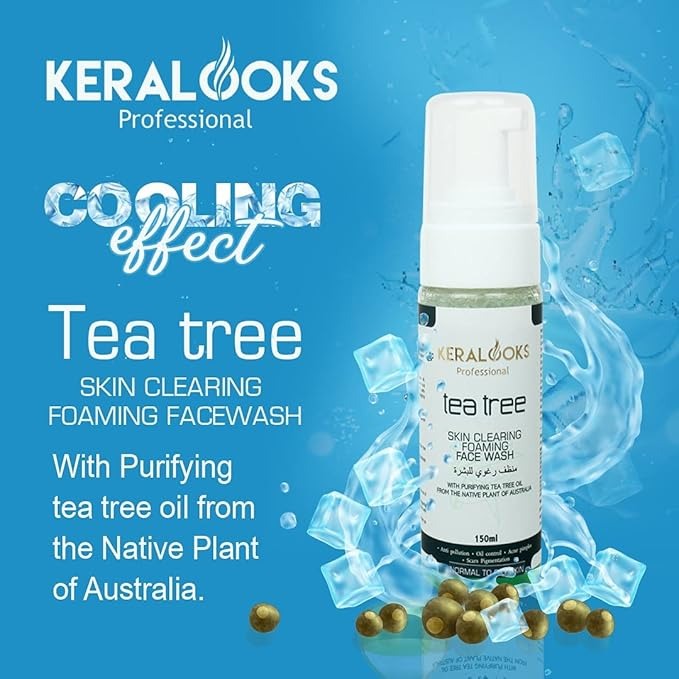 Keralooks Professional Tea Tree Skin Clearing Foaming Face Wash - 150 ml