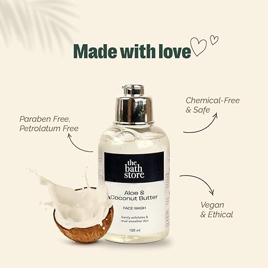 The Bath Store Aloe & Coconut Butter Face Wash for Women & Men - 100 ml